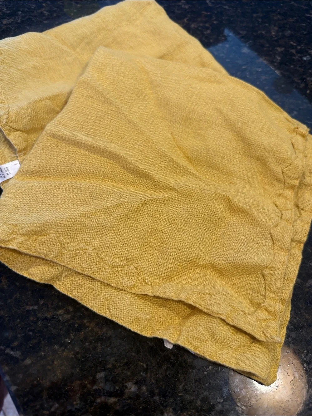Anthropologie Linen Napkins Blush Pink and Mustard